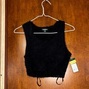 Wild Fable Black Fuzzy Crop Top